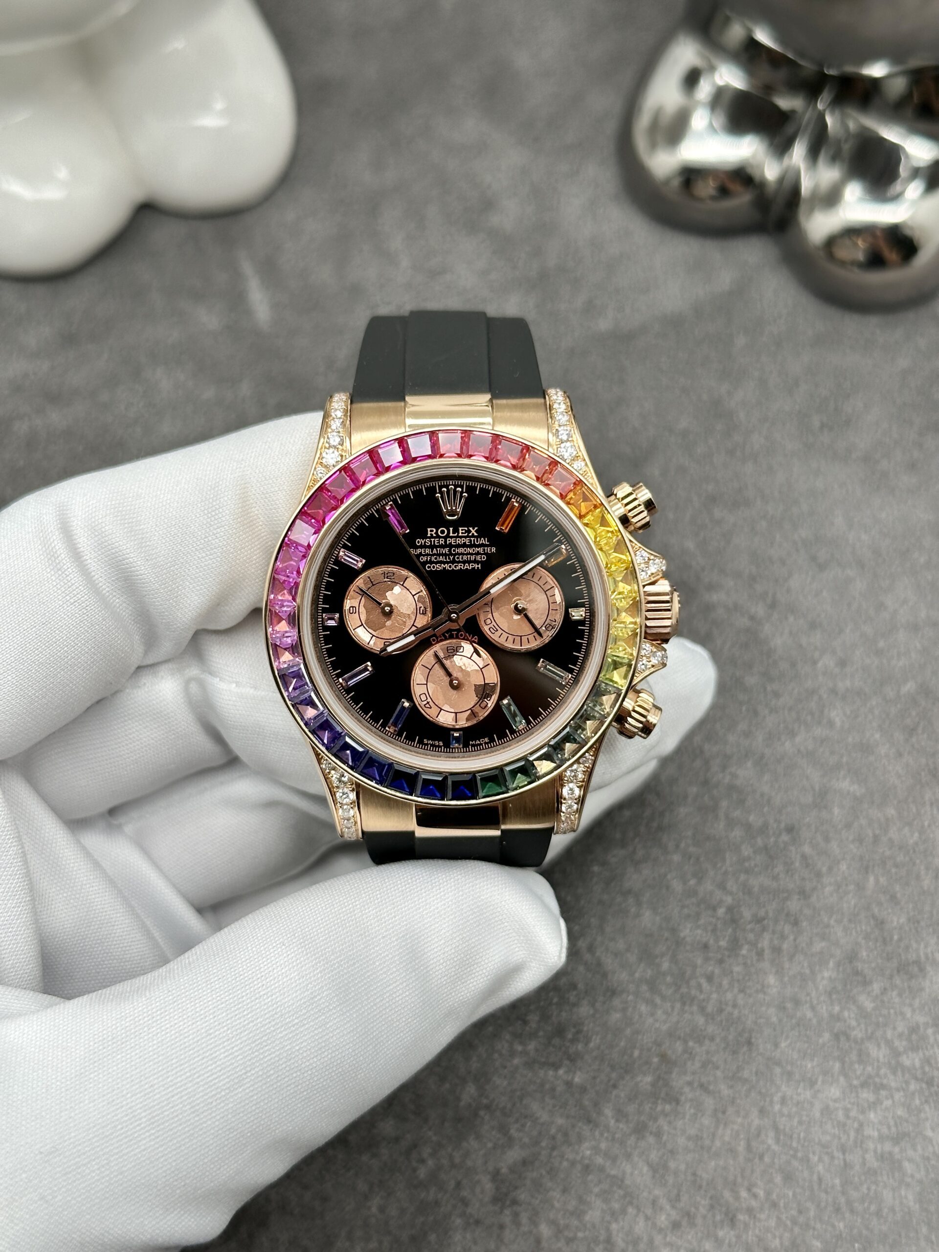 rolex Cosmograph Tongna 116595 upgraded 18K rose gold watch